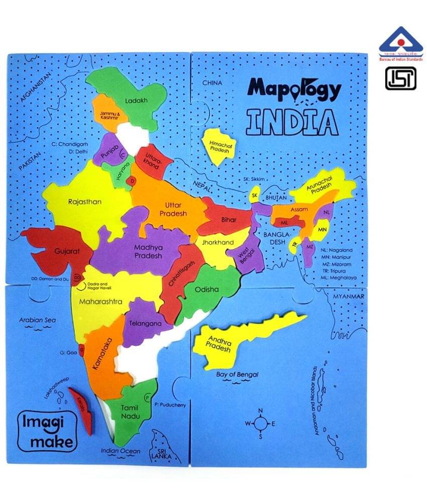     			Imagimake Mapology : States of India Map Puzzle - Educational Toy and Learning Aid - Puzzles for Kids for Age 4 years and above