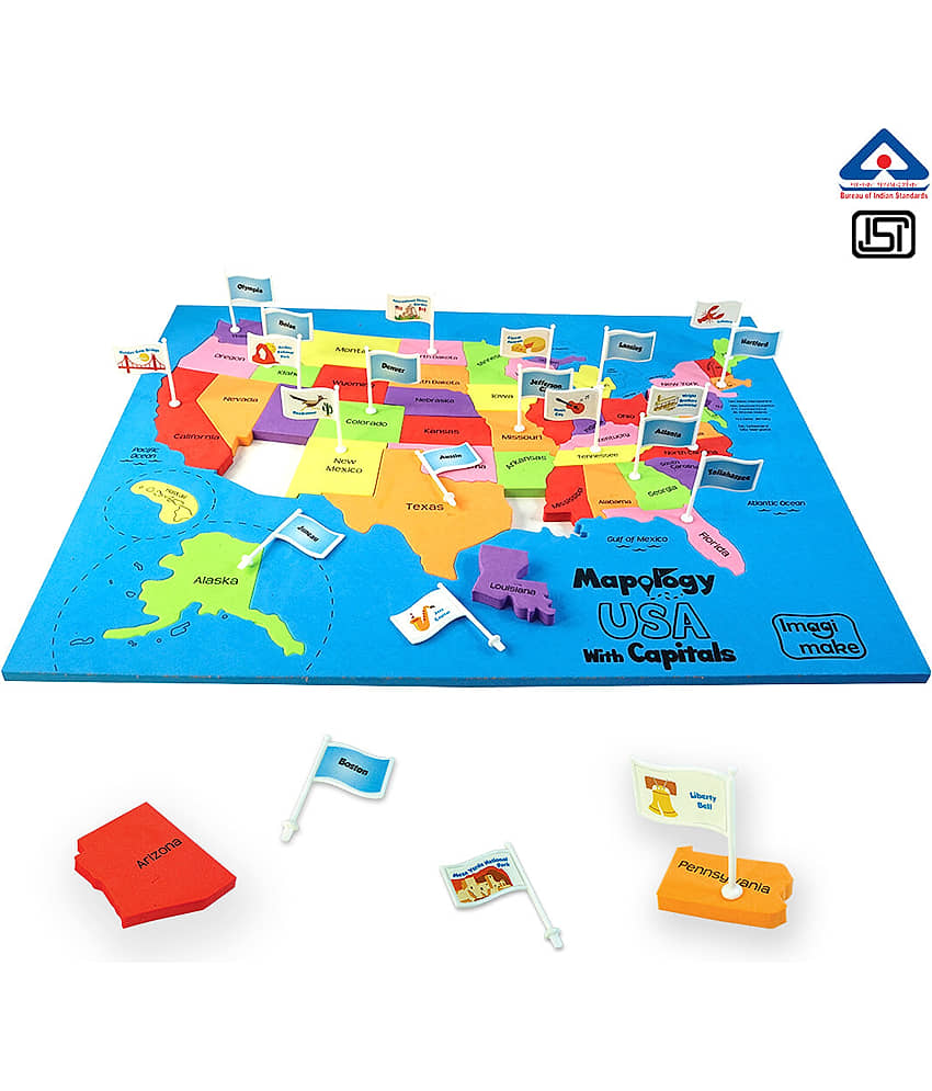Imagimake: Mapology USA with Capitals - Learn USA States Along with Their Capitals and Fun Facts - Educational Toy for Kids Above 5 Years - Toys and Games | Buy online on ZillyBuy