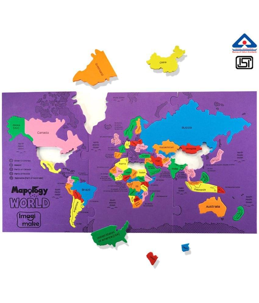     			Imagimake: Mapology World- World Map and its Countries- Learning Aid & Educational Toy- Jigsaw Puzzle- for Kids Age 4 and Above