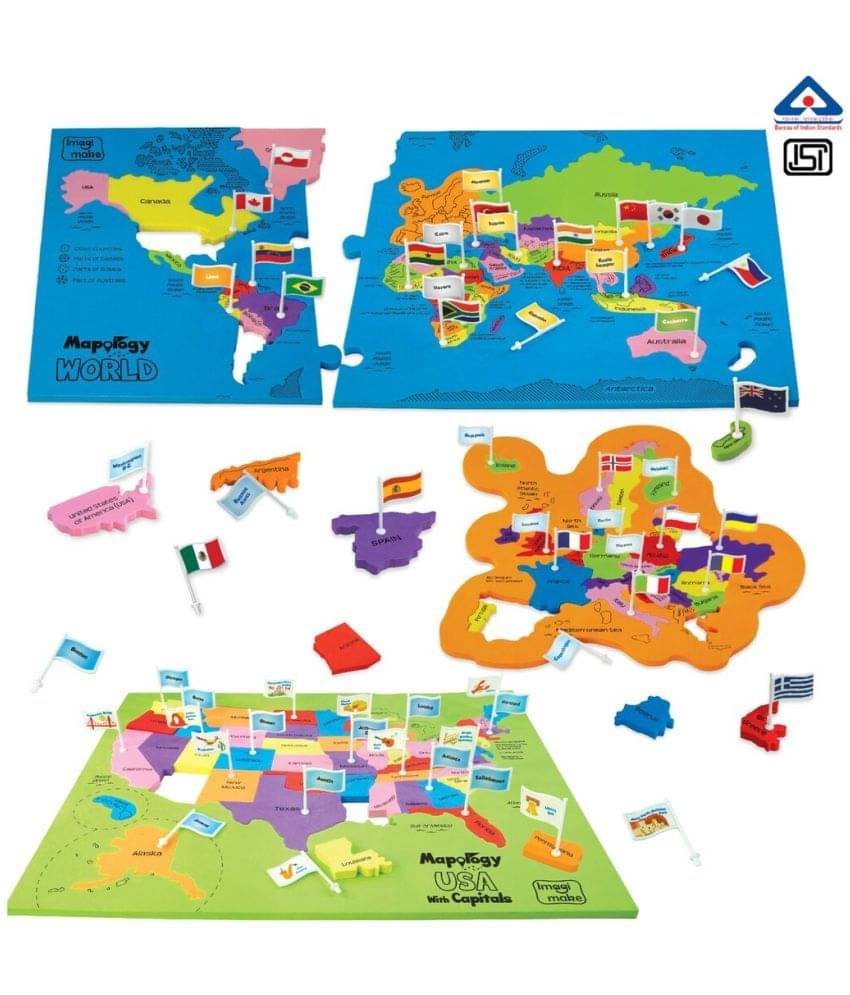     			Imagimake: Mapology World and USA With Capitals- Learn World and USA States Along With Their Capitals and Fun Facts - Educational Toy For Kids