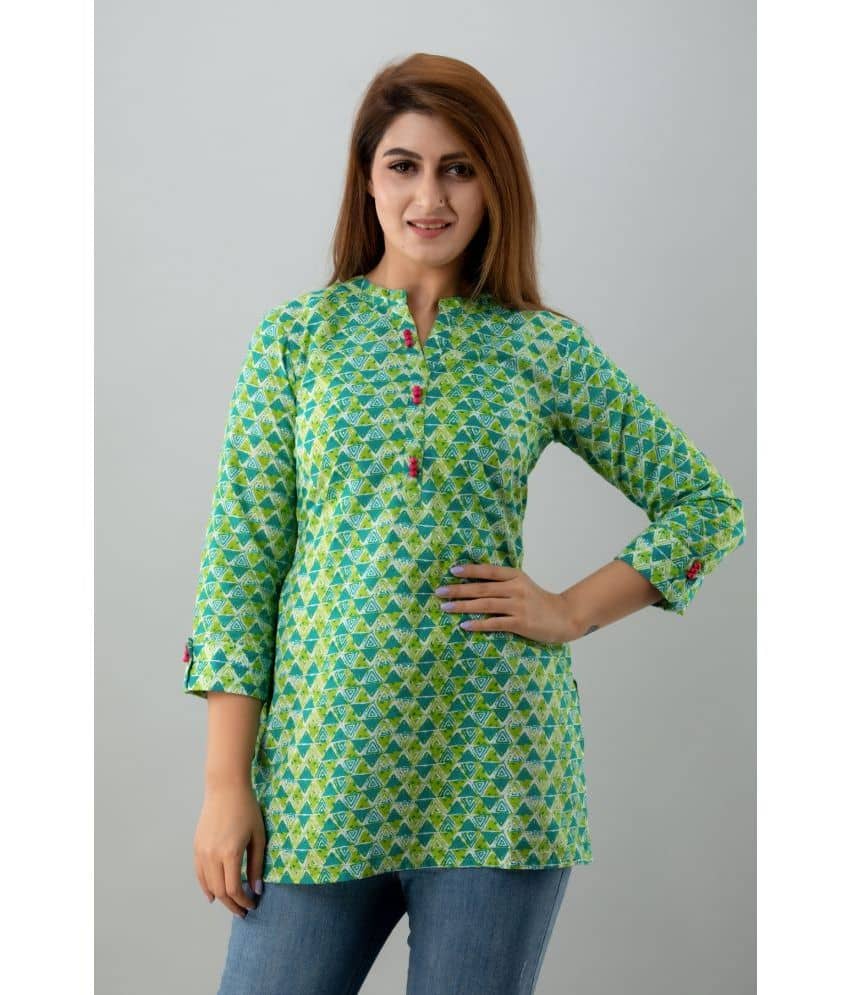 Jaipurethnicwaves Women's Cotton Tunic ( Green )