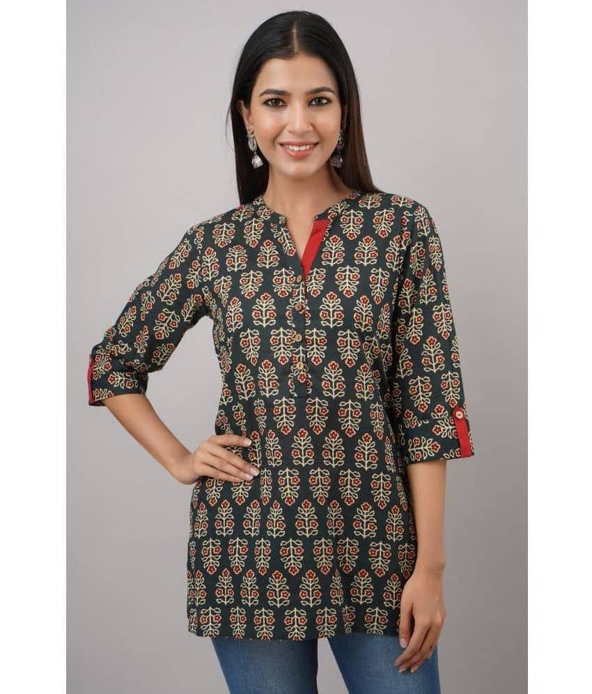Jaipurethnicwaves - Green Cotton Women's Ethnic Tunic ( Pack of 1 )