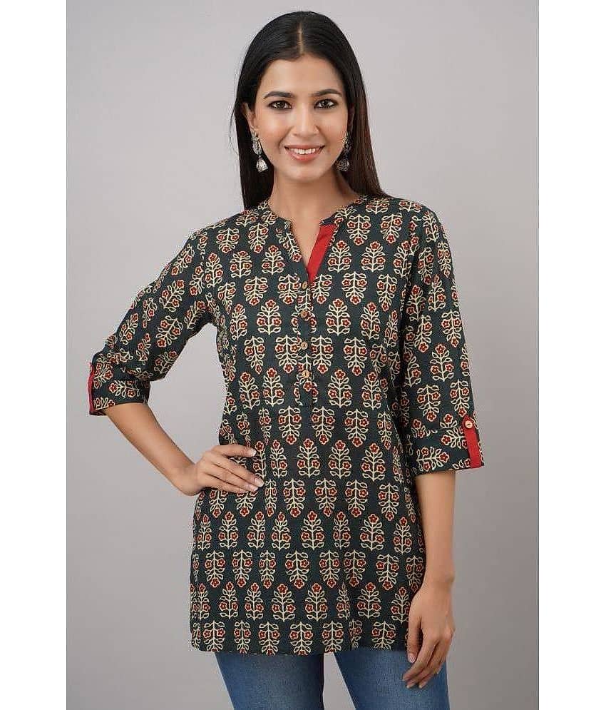Jaipurethnicwaves - Green Cotton Women's Ethnic Tunic ( Pack of 1 )