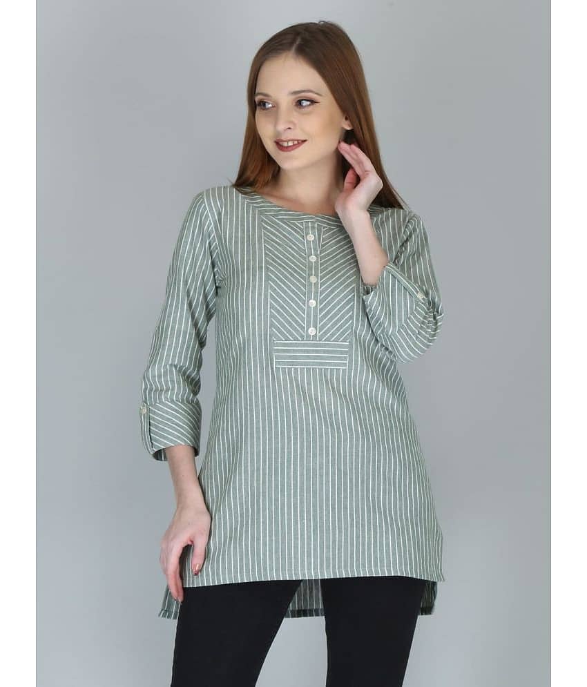 Jaipurethnicwaves - Green Cotton Women's Ethnic Tunic ( Pack of 1 )