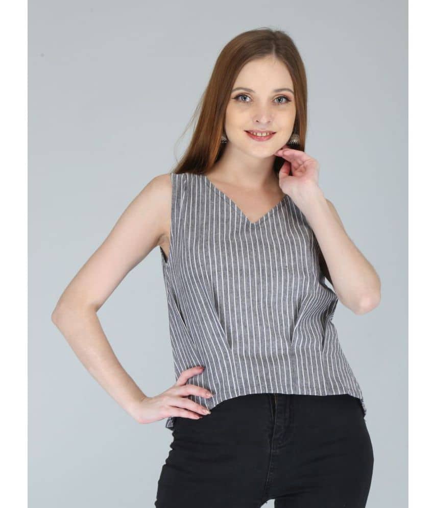 Jaipurethnicwaves - Light Grey Cotton Women's Ethnic Top ( Pack of 1 )