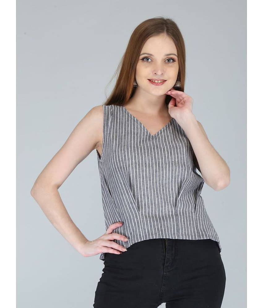 Jaipurethnicwaves - Light Grey Cotton Women's Ethnic Top ( Pack of 1 )