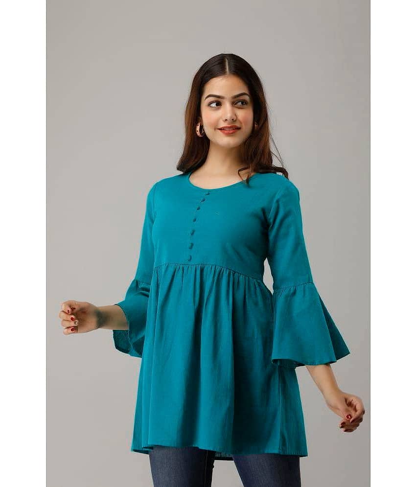 Jaipurethnicwaves Women's Cotton Tunic ( Teal )