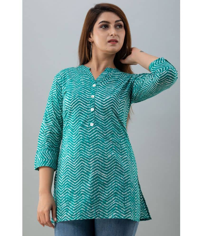 Jaipurethnicwaves Women's Cotton Tunic ( Turquoise )