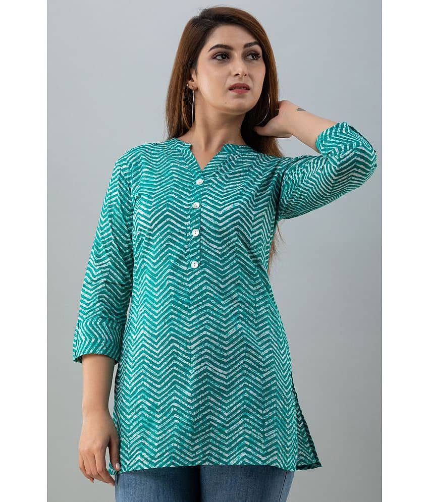 Jaipurethnicwaves Women's Cotton Tunic ( Turquoise )