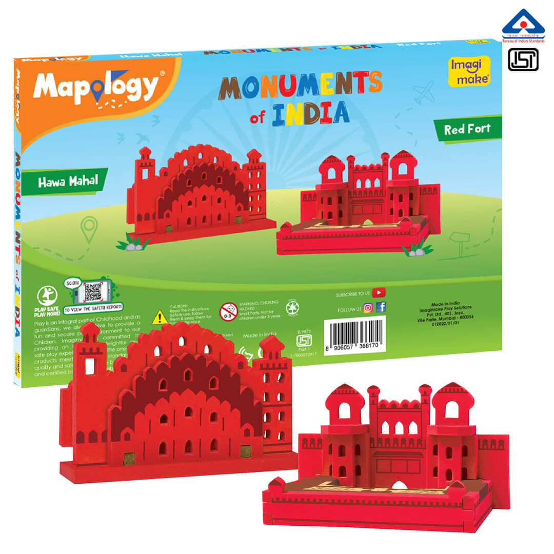     			Mapology Monuments of India - Red Fort & Hawa Mahal