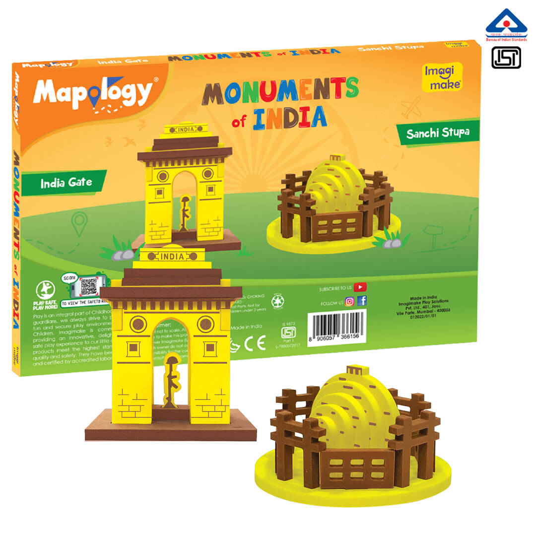     			Mapology Monuments of India - Sanchi Stupa & India Gate