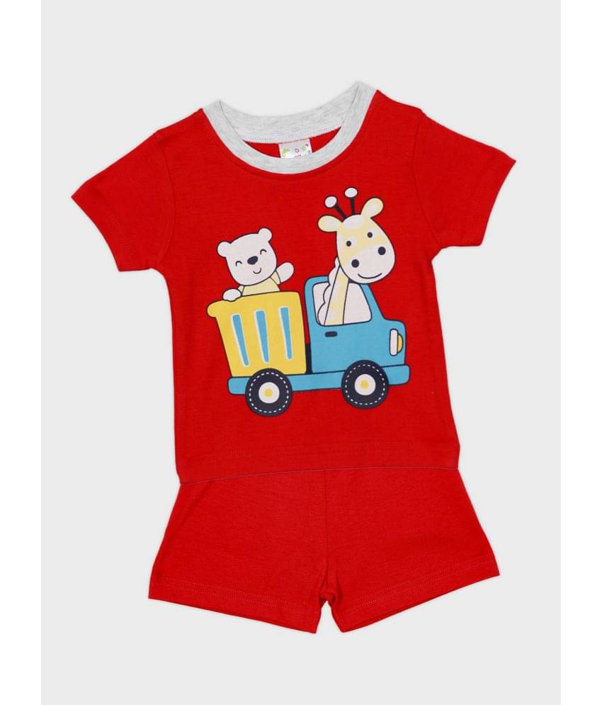 Me N My CLOSET Pack of 1 Unisex for Baby Cotton T-Shirt & Shorts ( Red ) Me N My CLOSET Pack of 1 Unisex for Baby Cotton T-Shirt & Shorts ( Red )