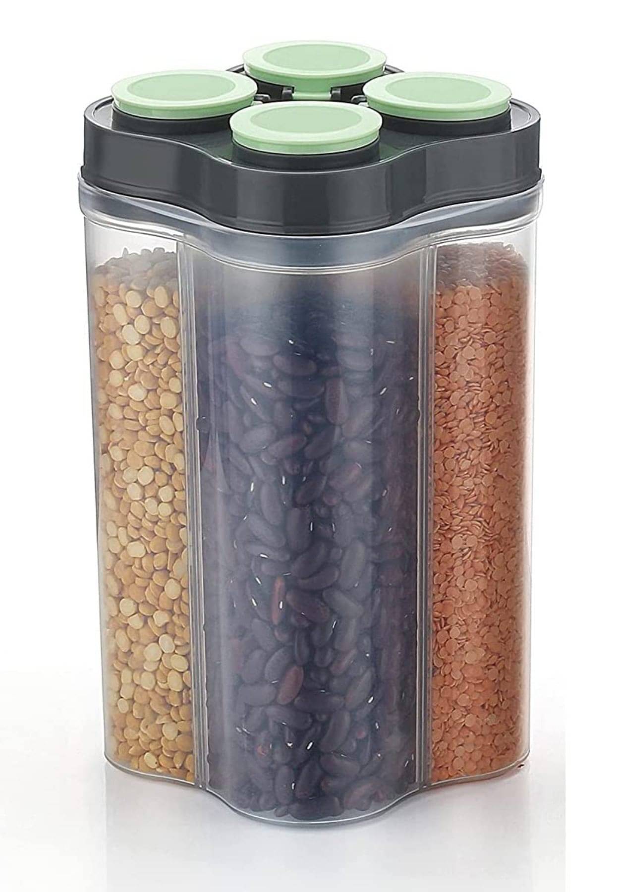     			NCMART - 4 Section Jar Multicolor Plastic Dal Container ( Set of 1 ) - 2500 ml