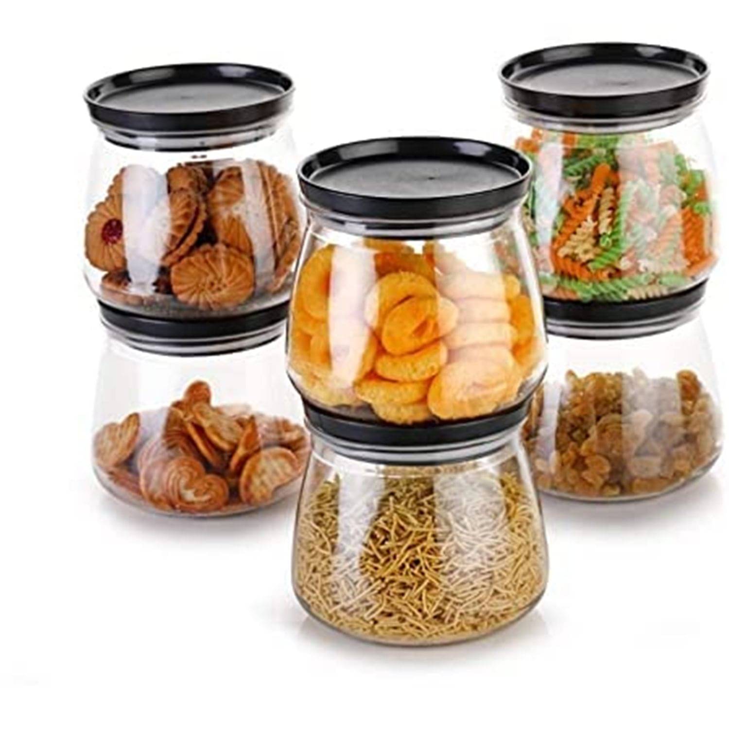     			NCMART - Matka / Matuki Jar Transparent Plastic Spice Container ( Set of 6 ) - 900 ml