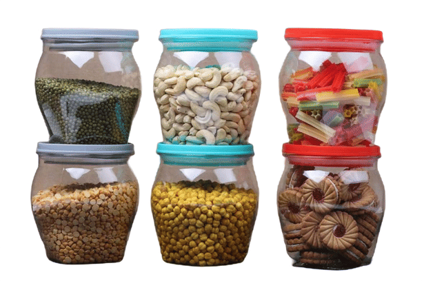    			NCMART - Matuki / Matka Jar Transparent Plastic Spice Container ( Set of 6 ) - 900 ml