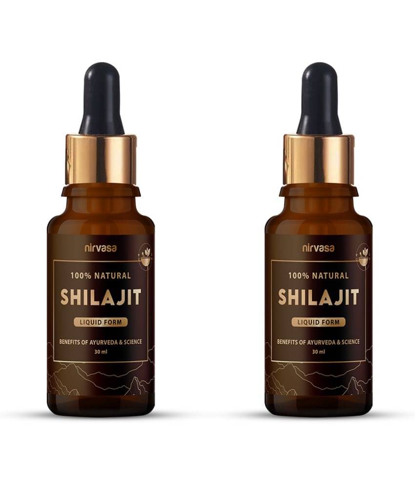 Nirvasa Pure Shilajit Liquid, Vigour and Vitality for men, enriched with Pure Dry Shilajit Extract, Vegan, Ayurvedic Classical Product, (2 X 60 ML) Nirvasa Pure Shilajit Liquid, Vigour and Vitality for men, enriched with Pure Dry Shilajit Extract, Vegan, Ayurvedic Classical Product, (2 X 60 ML)