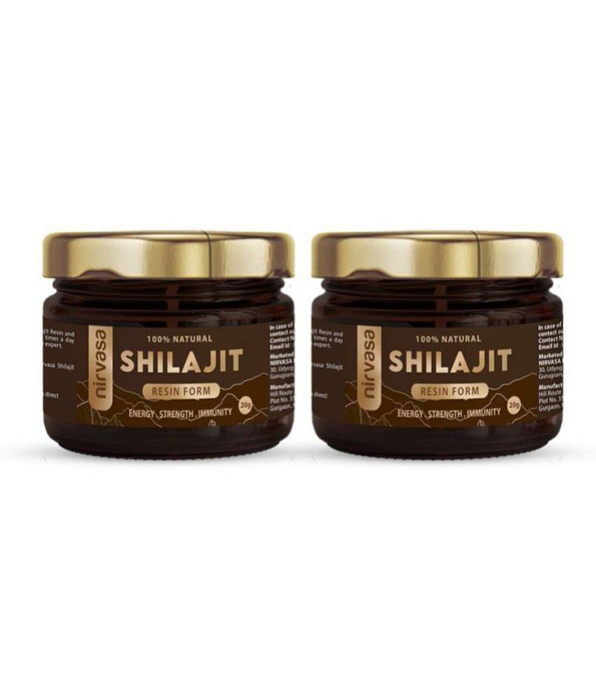 Nirvasa Shilajit Resin, Performance, Vigour and Vitality for men, enriched with Pure Shilajit, Vegan, Ayurvedic Classical Product (2 X 20g) Nirvasa Shilajit Resin, Performance, Vigour and Vitality for men, enriched with Pure Shilajit, Vegan, Ayurvedic Classical Product (2 X 20g)