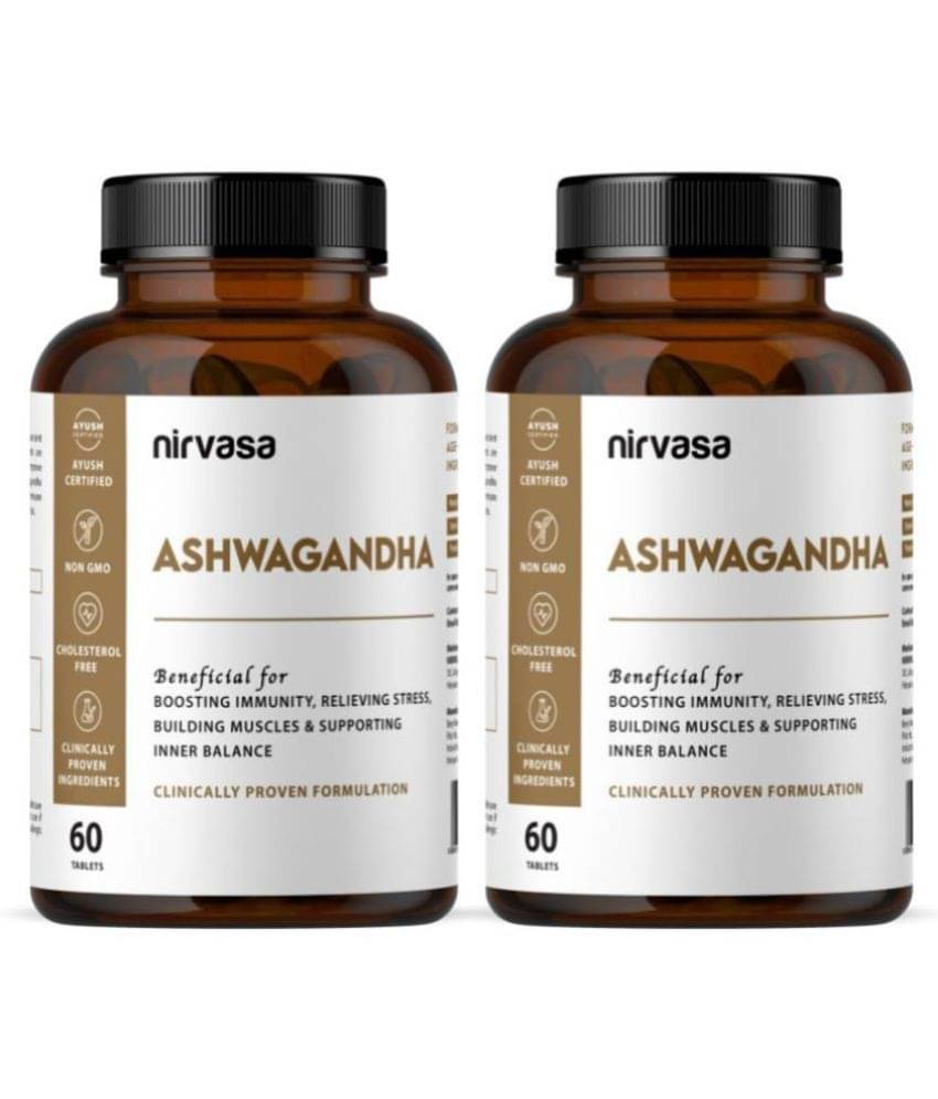 Nirvasa Ashwagandha Tablets, for Better Immunity, Energy & Endurance in Men & Women, enriched with Ashwagandha Extract (2 x 120 Tablets) Nirvasa Ashwagandha Tablets, for Better Immunity, Energy & Endurance in Men & Women, enriched with Ashwagandha Extract (2 x 120 Tablets)