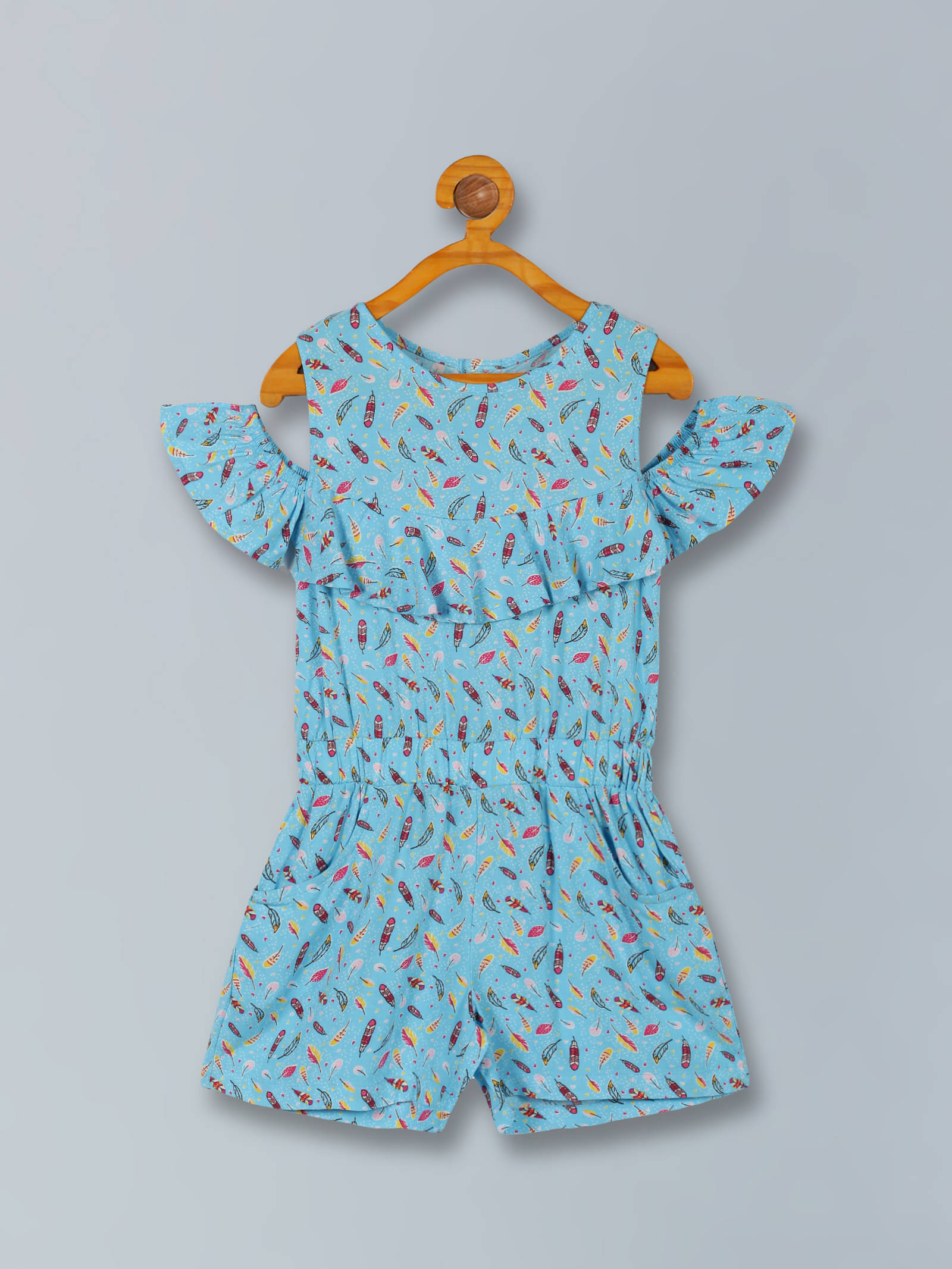     			PLUM TREE Rayon Dungarees For Girls ( Pack of 1 , Blue )