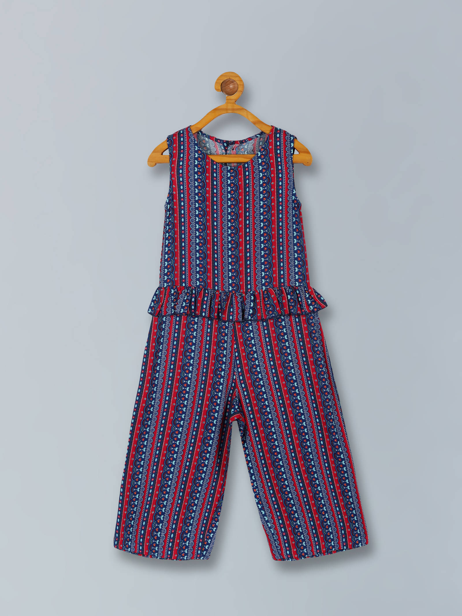     			PLUM TREE Rayon Dungarees For Girls ( Pack of 1 , Multi )