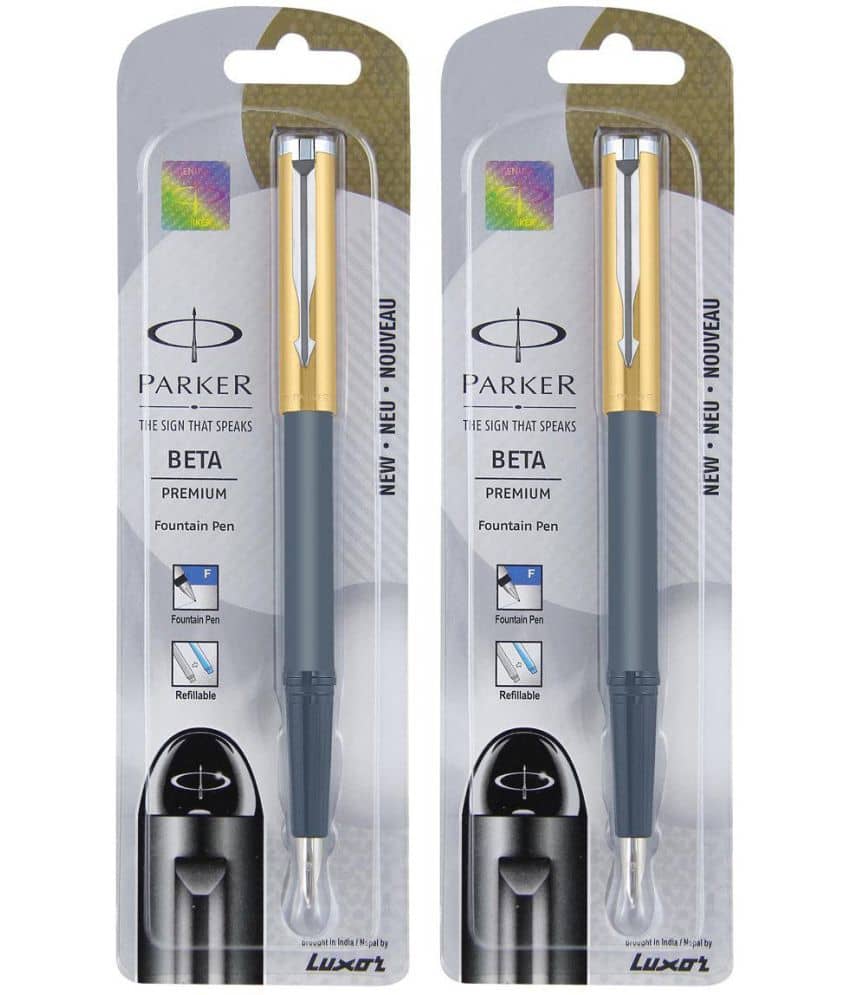 Parker Parker Beta Premium Ct Fountain Pen (Pack Of 2, Blue, Black)