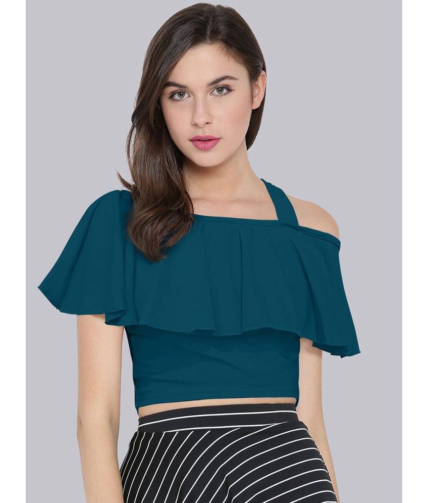 Sanjana Silks Women's Polyester Crop Top ( Green ) Sanjana Silks Women's Polyester Crop Top ( Green )