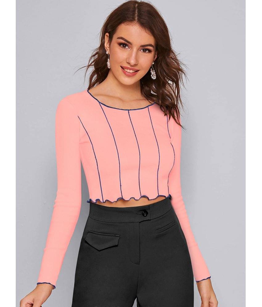     			Sanjana Silks - Peach Polyester Women's Crop Top ( Pack of 1 )