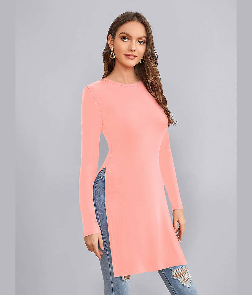 Sanjana Silks Women's Polyester Tunic ( Peach )