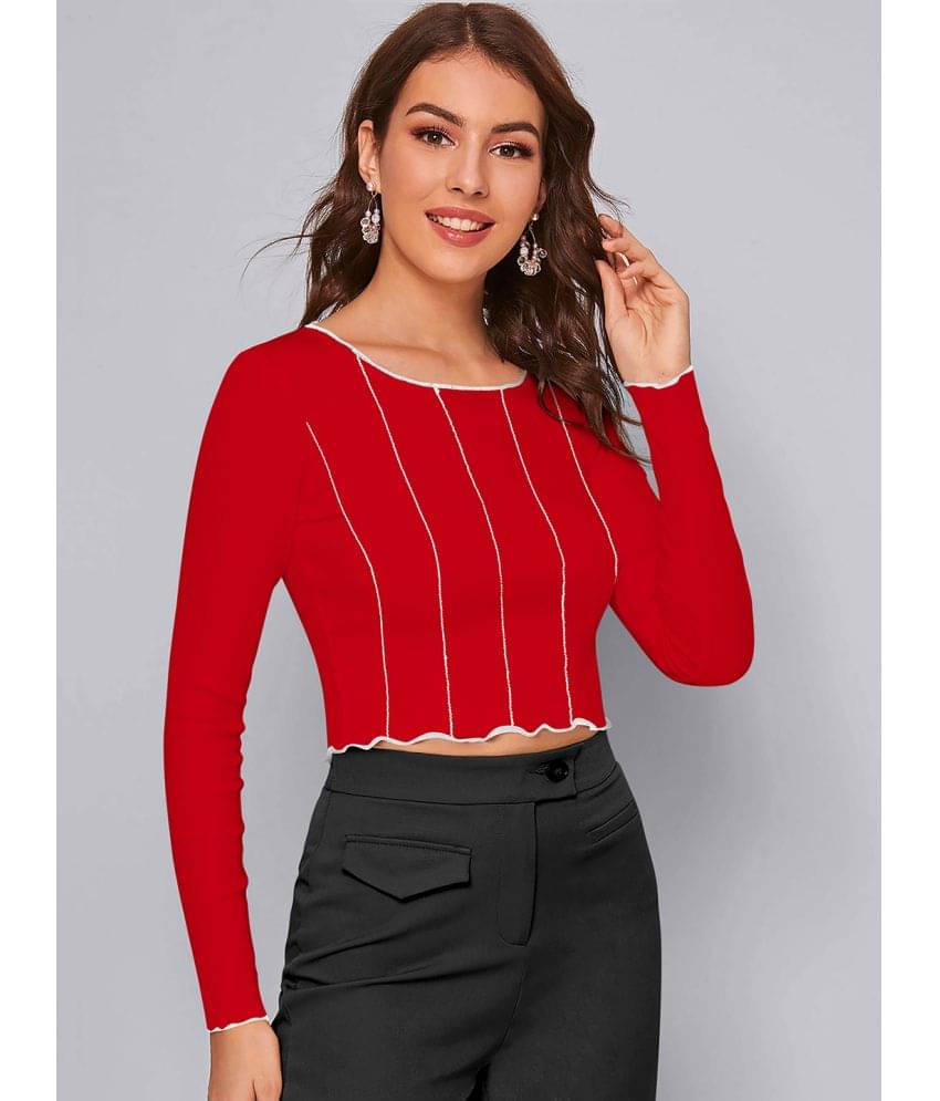     			Sanjana Silks - Red Polyester Women's Crop Top ( Pack of 1 )