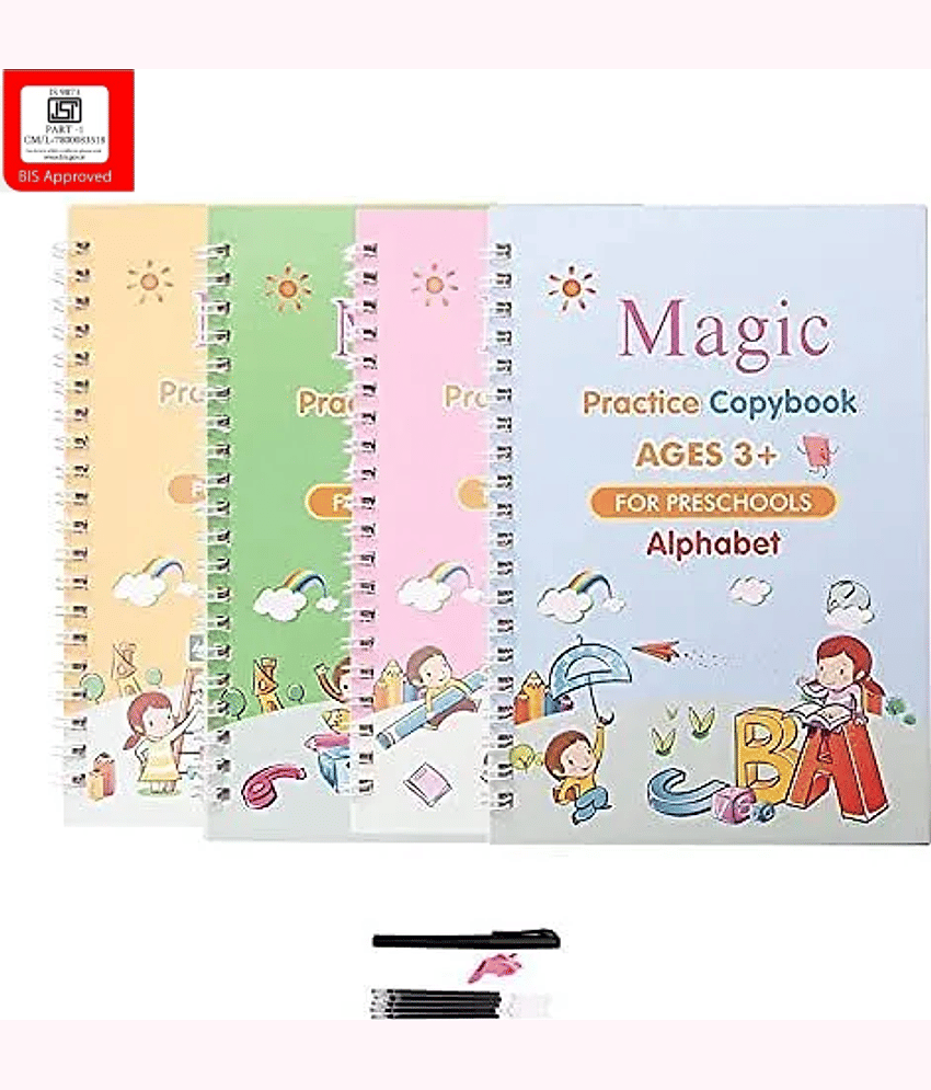 Sank Magic Practice Copybook, (4 BOOKS + 10 REFILL) Number Tracing Book for Preschoolers with Pen, Magic Calligraphy Copybook Set - Stationery | Buy online on ZillyBuy