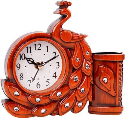     			Sigaram Analog Plastic Table Clock - Pack of 1