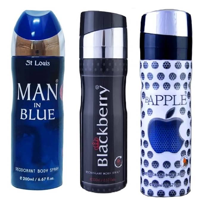 St Louis - 1MAN IN BLUE, 1 BAPPLE ,1 BLACKBERRY Deodorant Spray for Men,Women 600 ml ( Pack of 3 ) St Louis - 1MAN IN BLUE, 1 BAPPLE ,1 BLACKBERRY Deodorant Spray for Men,Women 600 ml ( Pack of 3 )