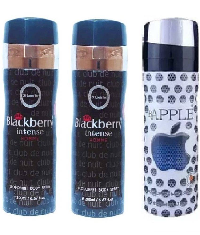     			St Louis - 2 BLACKBERRY INTENSE ,1 BAPPLE Deodorant Spray for Men,Women 600 ml ( Pack of 3 )
