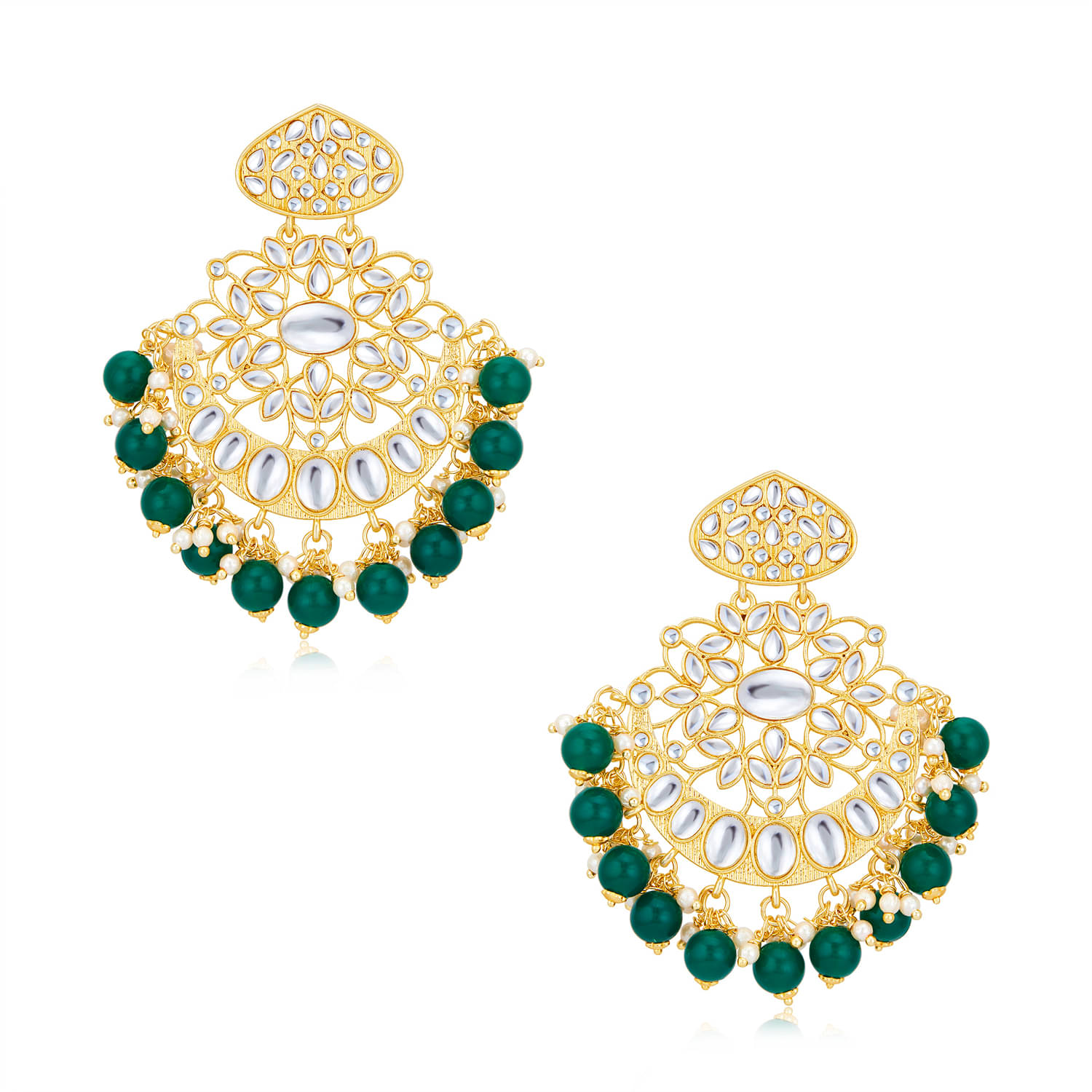     			Sukkhi - Green Chandelier Earrings ( Pack of 1 )
