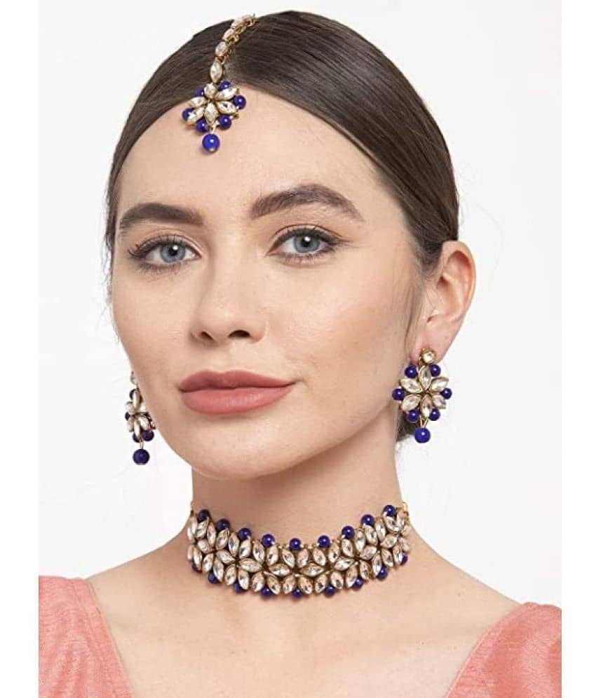 Sunhari Jewels Blue Alloy Necklace Set ( Pack of 1 )