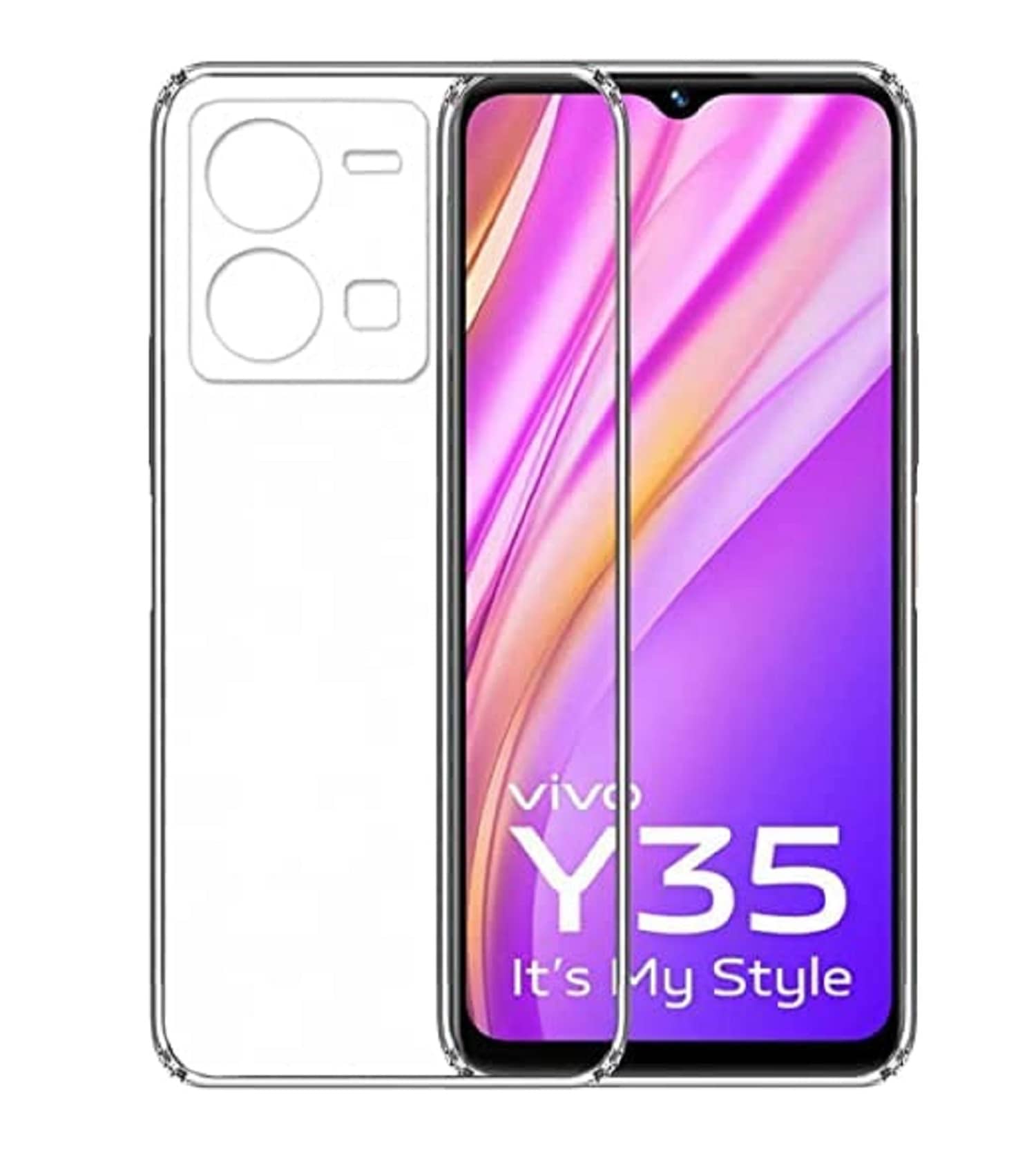 ZAMN - Transparent Silicon Silicon Soft cases Compatible For Vivo Y35 ( Pack of 1 )