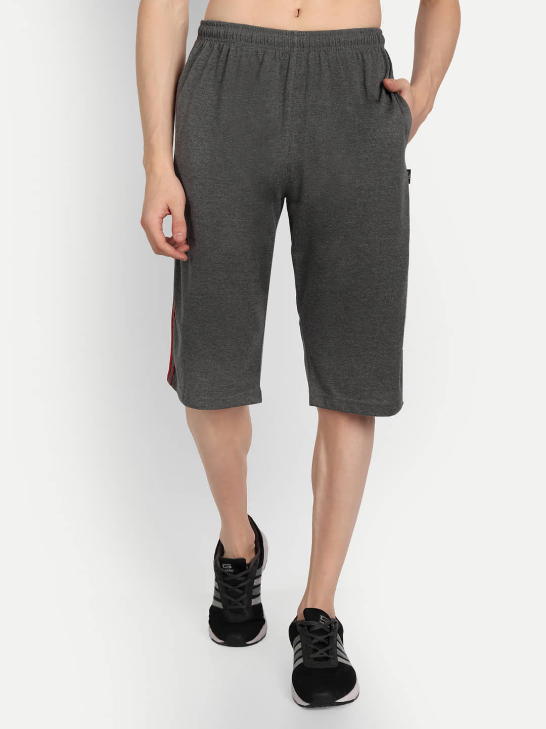 Zeffit - Charcoal Cotton Blend Men's Three-Fourths ( Pack of 1 ) - Shorts | Buy online on ZillyBuy