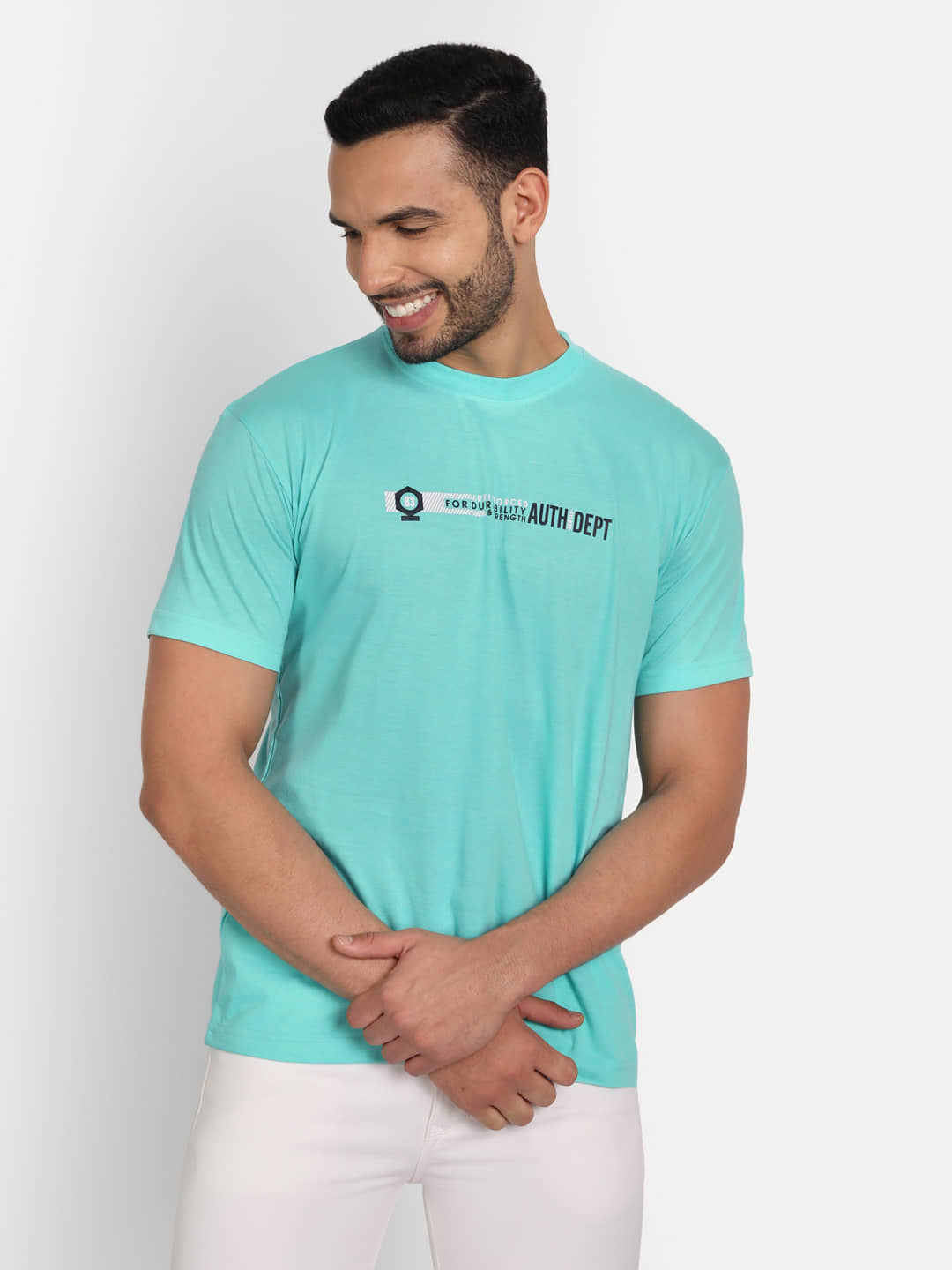 Zeffit Pack of 1 Cotton Blend Regular Fit Men's T-Shirt ( Sea Green )