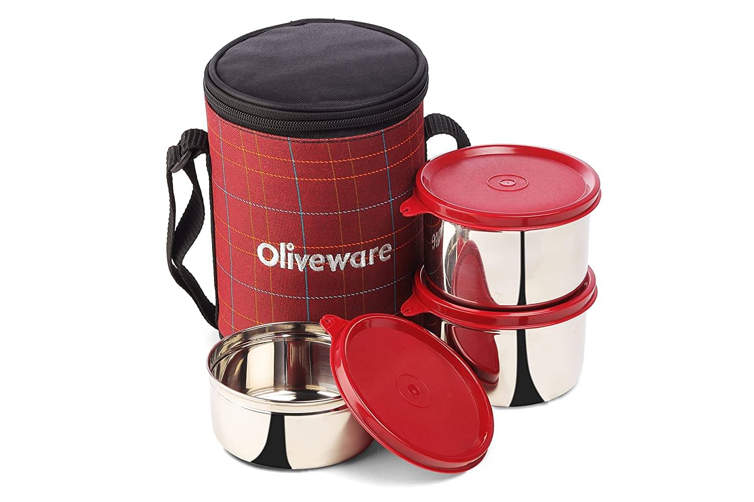     			Oliveware Absolute Stainless Steel Lunch Box 3 Container (Pack of 1)