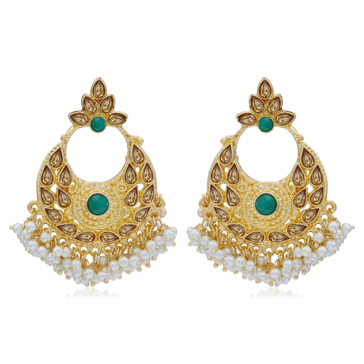     			Sukkhi - Brown Chandelier Earrings ( Pack of 1 )