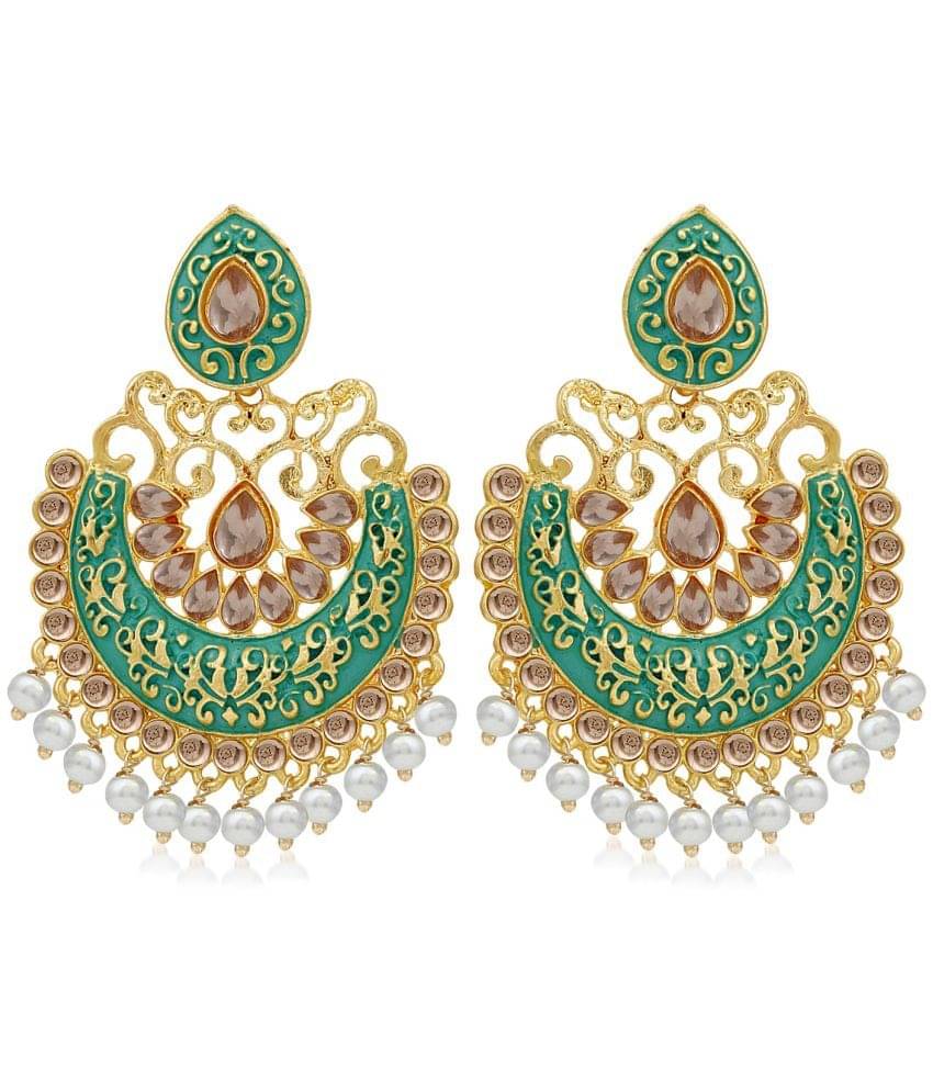     			Sukkhi - Sky Blue Chandelier Earrings ( Pack of 1 )