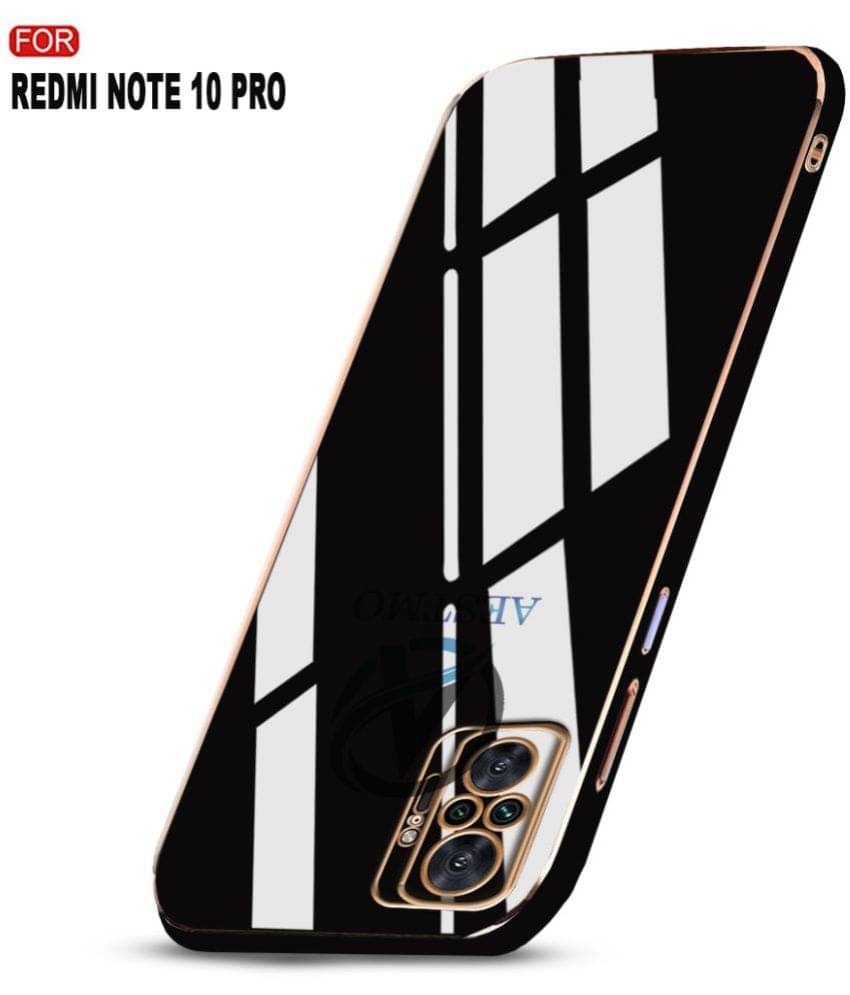 AESTMO - Black Silicon Plain Cases Compatible For Xiaomi Redmi Note 10 Pro ( Pack of 1 )     			AESTMO - Black Silicon Plain Cases Compatible For Xiaomi Redmi Note 10 Pro ( Pack of 1 )