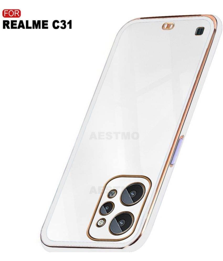 AESTMO - White Polycarbonate Plain Cases Compatible For Realme C31 ( Pack of 1 ) AESTMO - White Polycarbonate Plain Cases Compatible For Realme C31 ( Pack of 1 )