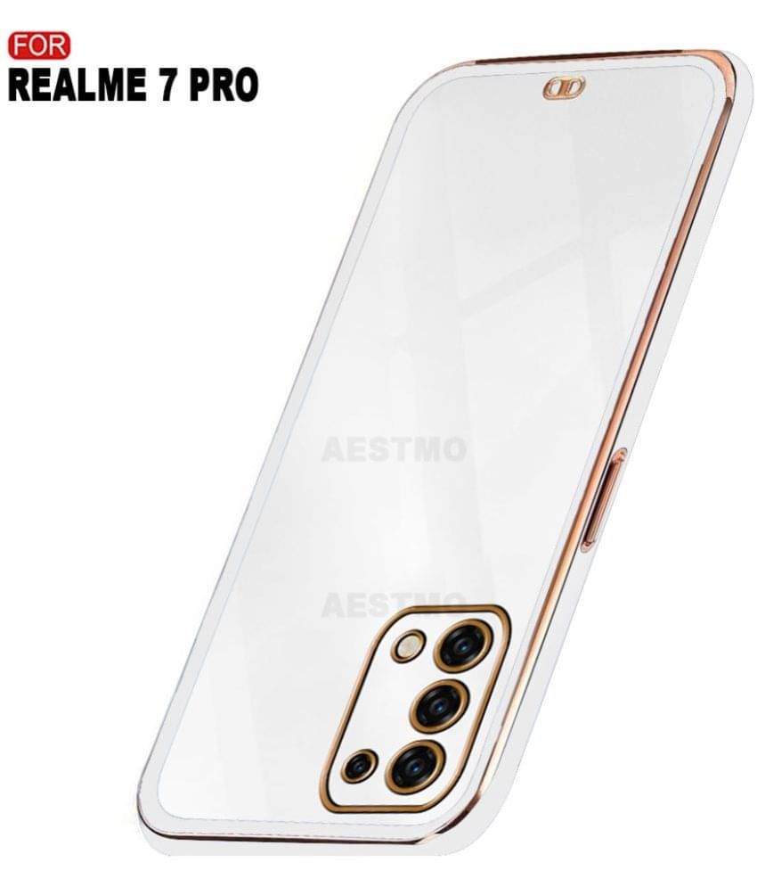     			AESTMO - White Polycarbonate Plain Cases Compatible For Realme 7 Pro ( Pack of 1 )