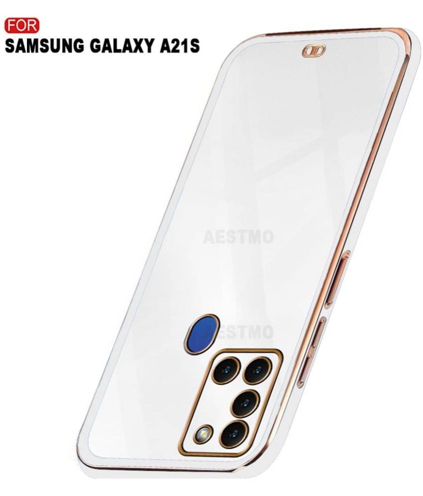     			AESTMO - White Polycarbonate Plain Cases Compatible For Samsung Galaxy A21S ( Pack of 1 )