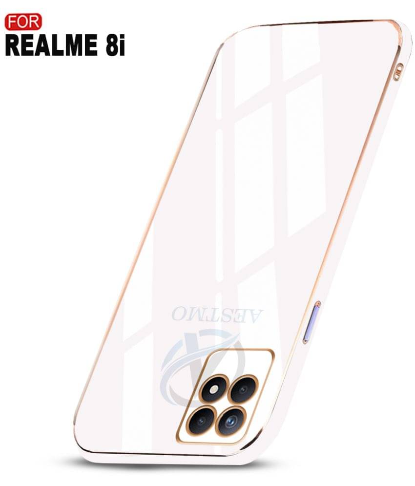 AESTMO - White Silicon Plain Cases Compatible For Realme 8i ( Pack of 1 )     			AESTMO - White Silicon Plain Cases Compatible For Realme 8i ( Pack of 1 )
