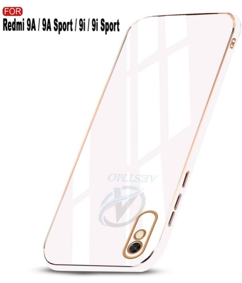     			AESTMO - White Silicon Plain Cases Compatible For Xiaomi Redmi 9A ( Pack of 1 )
