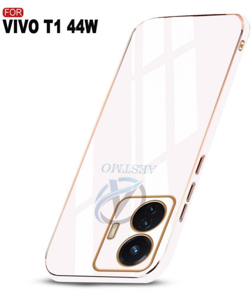 AESTMO - White Silicon Plain Cases Compatible For Vivo T1 44W ( Pack of 1 ) AESTMO - White Silicon Plain Cases Compatible For Vivo T1 44W ( Pack of 1 )