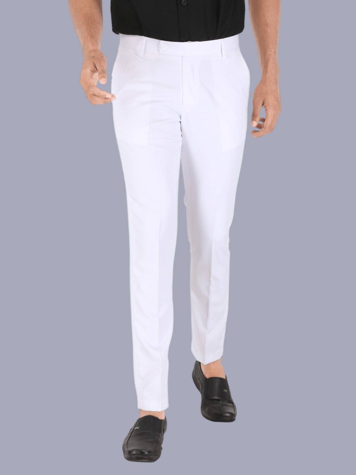     			CLARE&CLARA White Regular Formal Trouser ( Pack of 1 )