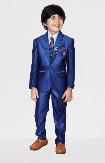     			DKGF Fashion Boys Polyester Suit ( Pack of 1 , Royal Blue )